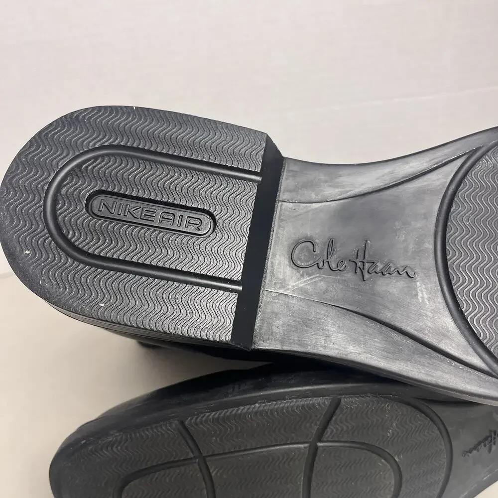 Cole Haan Black Leather Waterproof Side Zip Boots NikeAir Sole Men's 11M C09035